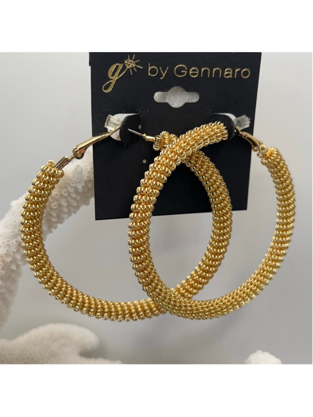 Gennaro 70'S Style Retro Look Gold Hoops